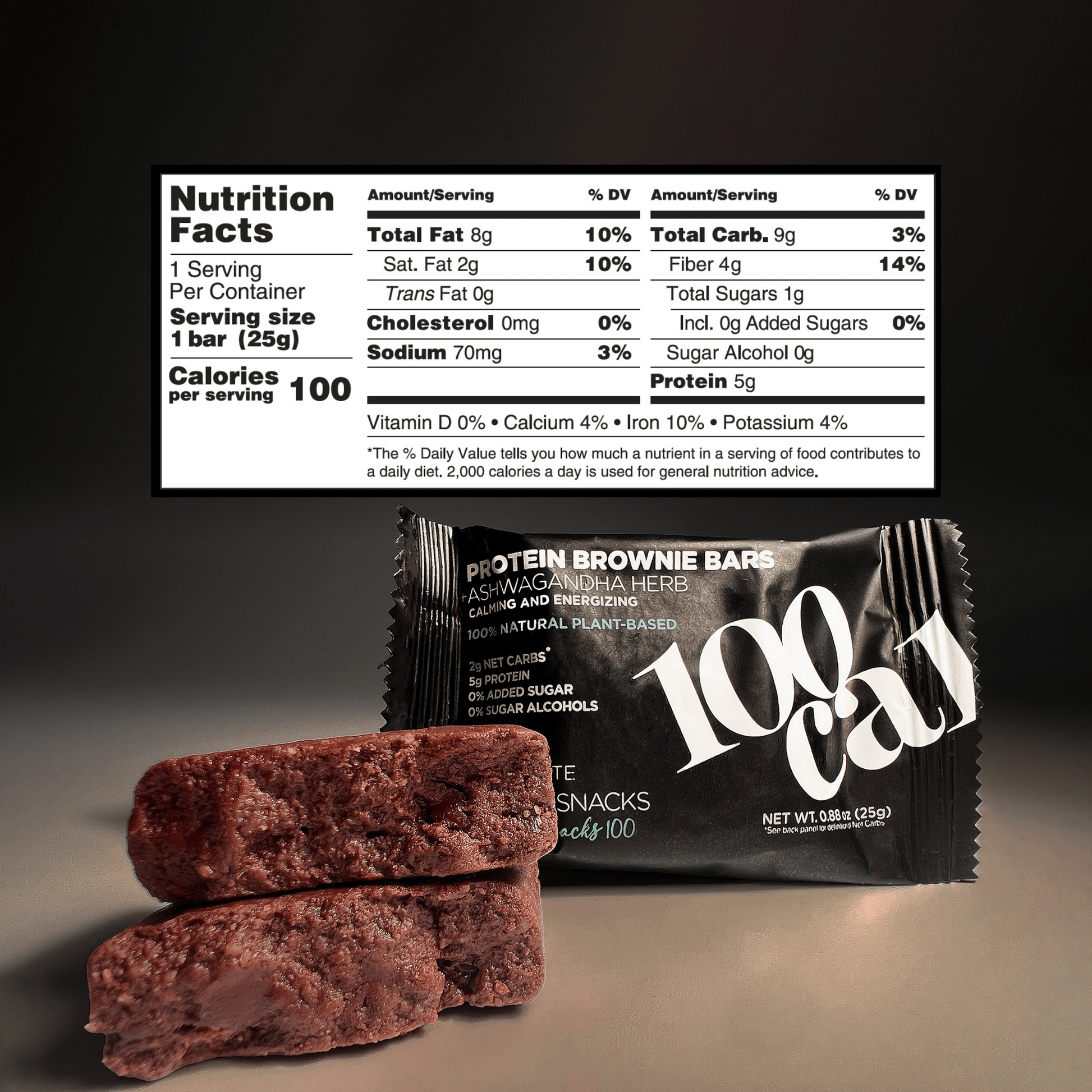 Chocolate Brownie Protein Bars - 100calsnacks