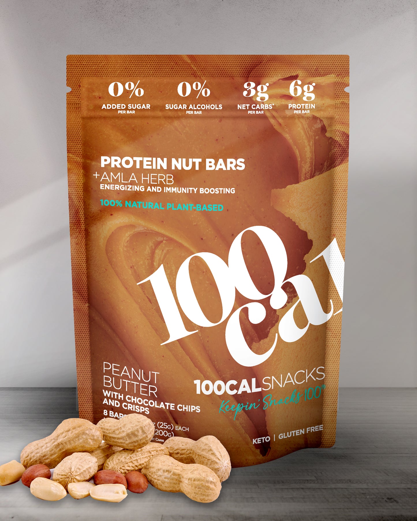 Peanut Butter Bars Chocoloate Chips Crisps Superfood Snacks Amla Immunity Energy Protein Snacks 8-pack