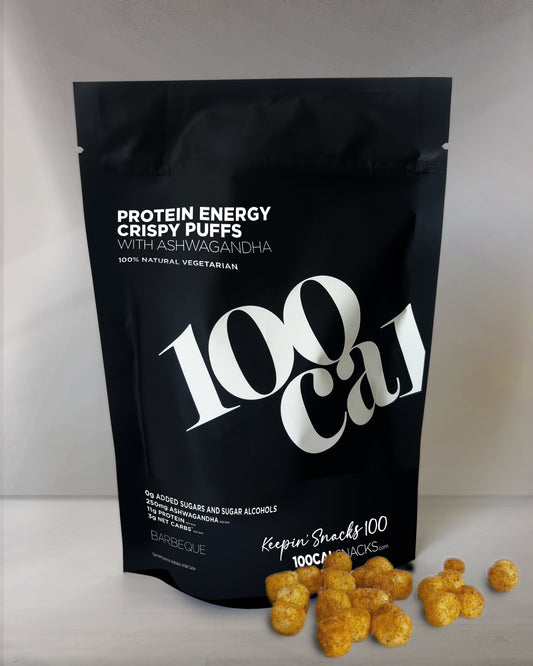 Bag Of Barbeque Protein Puffs High Energy Low Carb Crispy Healthy Snacks