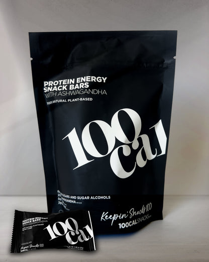 Protein Energy Snack Bars Pouch 8 Bars Black White 100 Calories